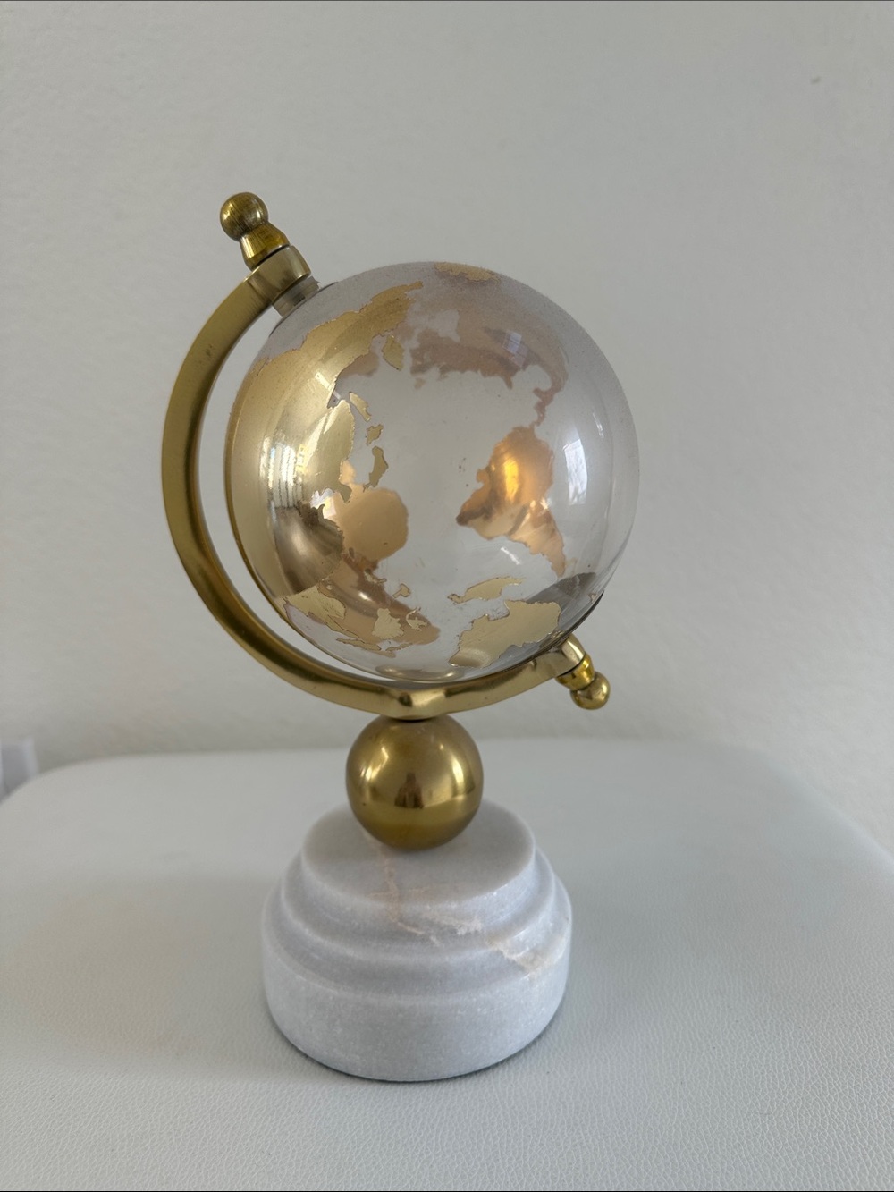Gold and Clear Decorative Globe Sculpture